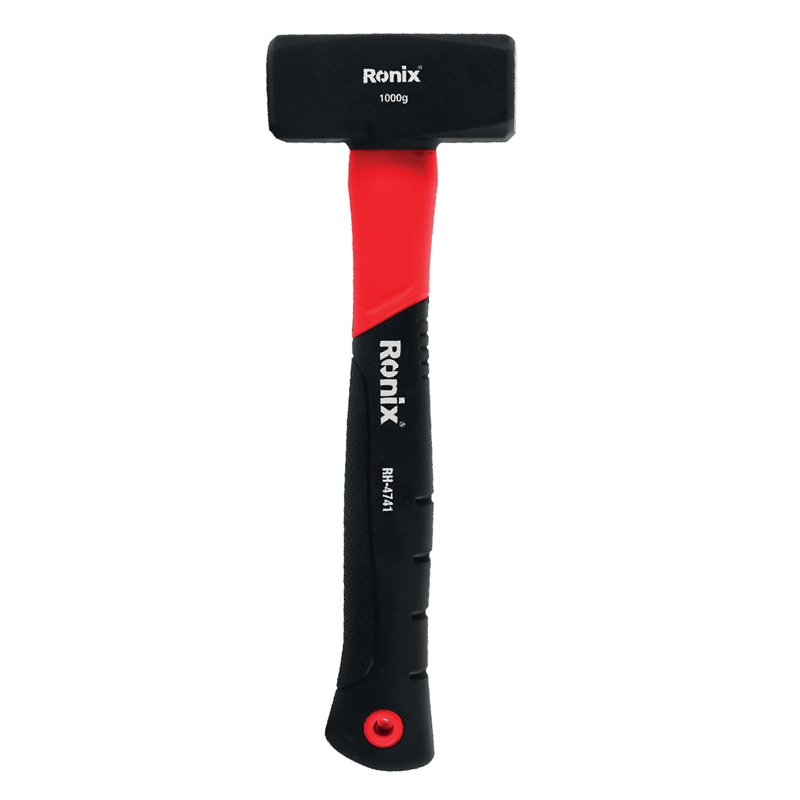 Ronix Rh-4741 1kg Stoning Hammer Safety Hammer with Fiberglass Handle Soft PVC Grip