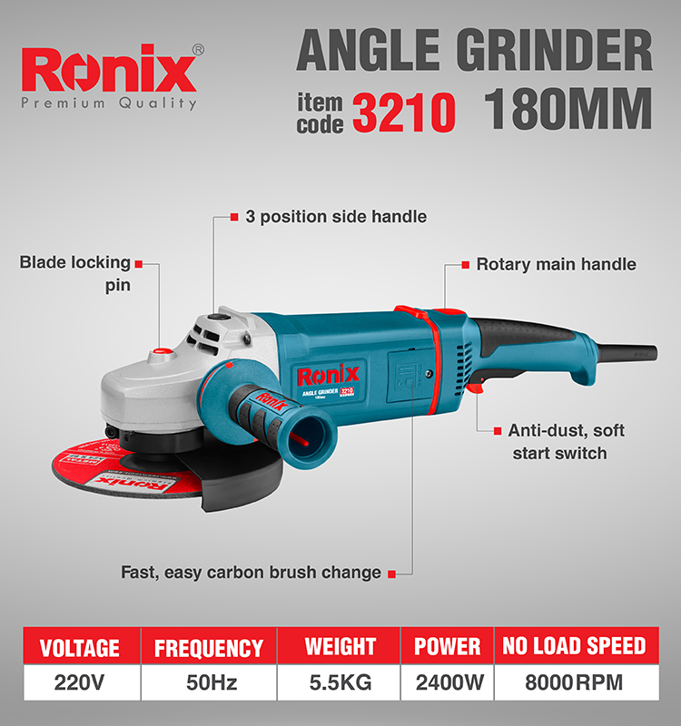 lightweight electric noise reduction Angle Grinder for metal