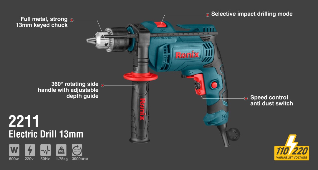 Miniature Must Electric Drill with Thread for Homeowners
