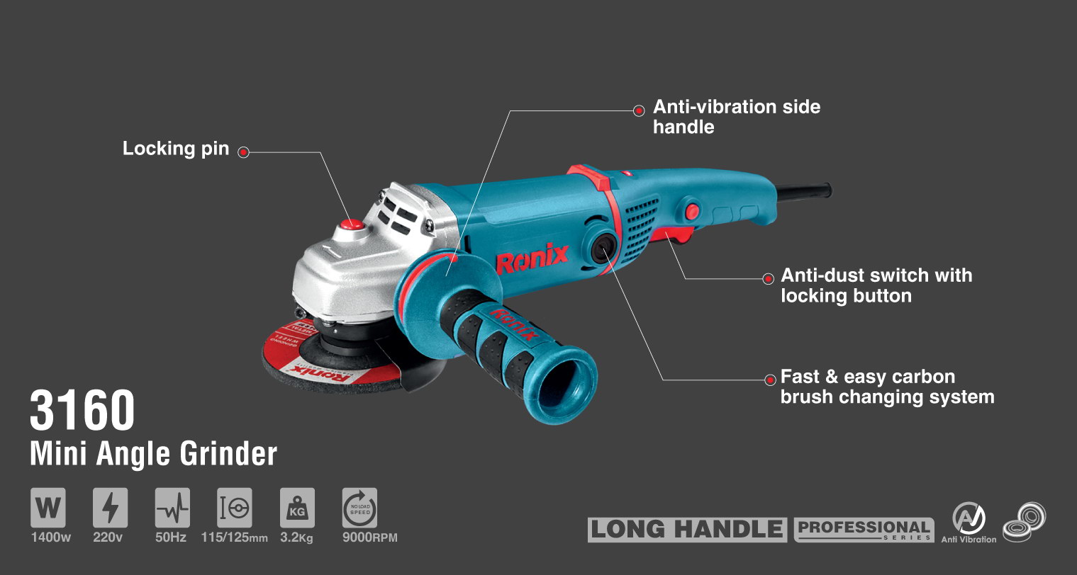 lightweight electric quiet Angle Grinder with blade