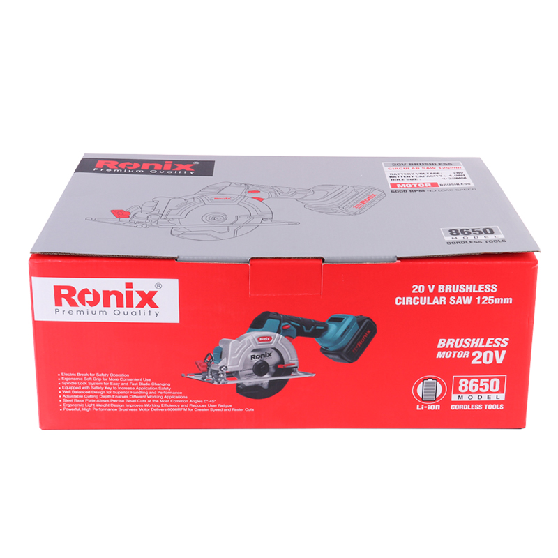 Ronix Model 8650 5" Single Hand Circular Saw 20V Brushless Circular Saw Power Tools Woodworking Saw